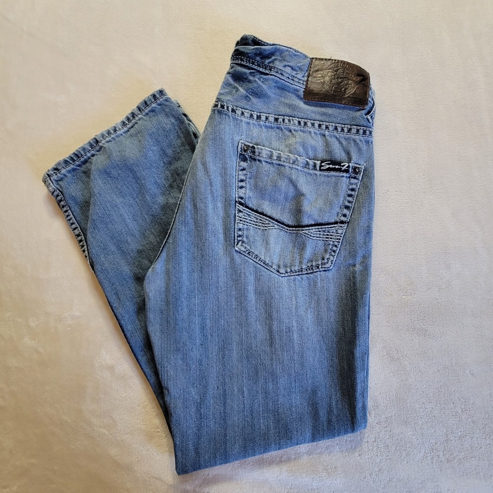 Seven7 Straight Leg Jeans Mens 32x30 Blue Medium Wash 100% Cotton Denim